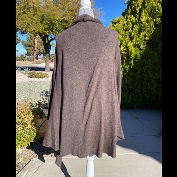FREE PEOPLE Womens Brown Wool Blend Knit Y2K Waterfall Cardigan Sweater Small - Picture 5 of 5
